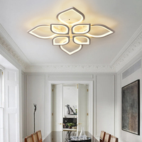 Lampe de plafond intelligente pour chambre ronde décorative à télécommande moderne à fleurs plafonnier à led en acrylique pour plafond