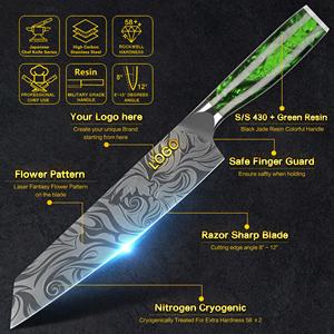 Patrón de flores de fantasía <span class=keywords><strong>9</strong></span> pulgadas 67 capas VG10 cuchillos de cocina japoneses Damasco acero maestro <span class=keywords><strong>Chef</strong></span> cuchillos Kiritsuke cuchillo - Product Image 2