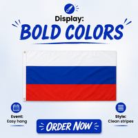 Drapeau national de la Russie 3x5 pieds en polyester, bannière suspendue imprimée numériquement, drapeau d'affichage pour événements en plein air