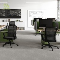 Chaise de bureau pivotante ergonomique moderne de luxe contemporaine en maille, réglable en hauteur, avec pieds en plastique et nylon, pour le bureau à domicile