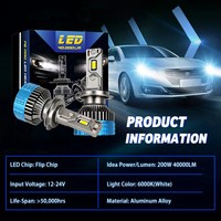 Phare LED pour voiture à haut lumen, économique, F8 Pro 200W 40000lm, 12V 24V, phare LED automobile H1 H3 H8 H4 9005 9006