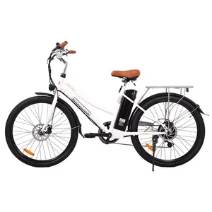 Kaisda K6 Lady E Bike 26 pollici bicicletta elettrica bianca City Bike per adulti batteria elettronica al litio motore mozzo posteriore 350W