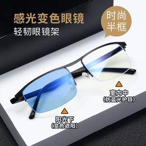 Gafas fotocromáticas para hombre con protección contra la luz azul, antirradiación, montura de plástico y metal, lentes de PC para miopía - Product Image 3