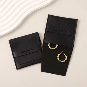 Bolsa de Joyería Cuadrada Ligera de Microfibra de Alta Calidad de 8*8CM, Embalaje de Regalo Hecho a Mano para Pendientes, Collar, Logotipo Personalizado - Product Image 4