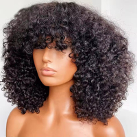 Vente en gros de perruque de cheveux indiens bruts Bouncy Wave 13x4 hd Alce Frontal 100% perruques de cheveux humains 180% densité Fumi perruques bouclées pour les femmes noires