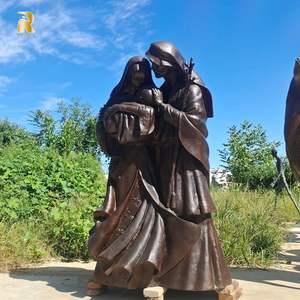 Sculpture <span class=keywords><strong>de</strong></span> la Sainte Famille en bronze RELONG, taille réelle, haute qualité, style religieux, pour décoration extérieure - Product Image 1