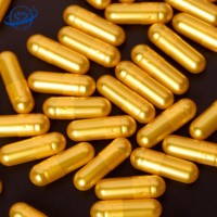 Capsules de gélatine dorées métalliques, capsules pharmaceutiques perlées, taille 0