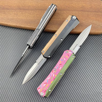 Couteau pliant tactique multifonctionnel de camping portable à lame droite avec poignée en alliage de zinc de haute qualité