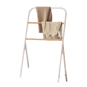OY-LH Bedside Clothes <b>Rack</b> Double Rod Standing <b>Coat</b> <b>Stand</b> Nordic Style Home Use Clothing Organizer - Product Image 3