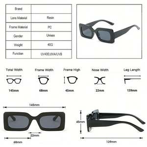 Gafas de Sol Cuadradas de Moda con Logotipo Personalizado, Color Caramelo, Gafas de Sol Rectangulares Pequeñas para Mujer - Product Image 4