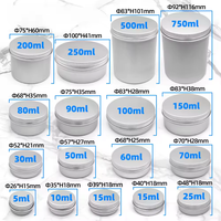 Vente flash - Petit pot rond pour soins de la peau avec bouchon à vis - Emballage en aluminium pour cosmétiques - 5/15/30/50/60/80/100/150/200/300/500 ml