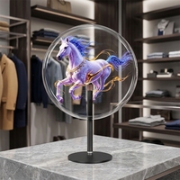 Pantalla Holográfica 3D Redonda de Escritorio AZMAX, Pantalla LED Ultra Clara para Publicidad, Equipo de Señalización Digital para Promoción Minorista