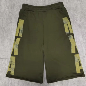 Custom New Style 100% Cotton Men's Gym Drawstring Shorts Print Logo Knitted drawstring Closure Shorts for Men - Product Image 1