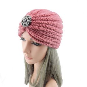 Accesorios BESTELLA, Gorro Bohemio de Punto de Poliéster con Cuentas, Diseño Floral, Joyería de Diamantes Plateados para Invierno, Ropa Casual para Mujer - Product Image 4