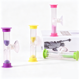 Minuteur de sable en plastique de 1/2/3/5/10 <span class=keywords><strong>minutes</strong></span>, sablier, minuteur de brosse à dents avec ventouse pour enfants - Product Image 4