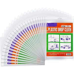 Bâche en plastique jetable 4x3m, anti-poussière, protection peinture, pour usage intérieur et extérieur - Product Image 1