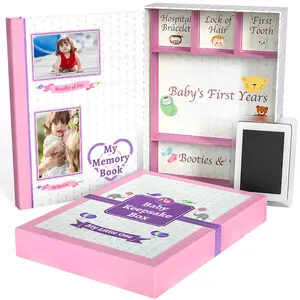 Cartes et <span class=keywords><strong>enveloppes</strong></span> à souvenirs pour <span class=keywords><strong>premier</strong></span> 5 ans, fille et garçon, sexe neutre, belle boîte à souvenirs pour bébé avec livre de souvenirs - Product Image 1