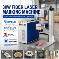 Machine de marquage laser à fibre 30W Raycus, machine de gravure laser sur métal pour acier inoxydable, aluminium, bijoux, plaques signalétiques