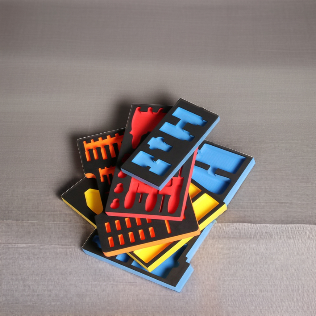 Custom Molded EVA Material Foam Velvet Inserts Roll Style Packaging for Tools 10pcs Customized Foam Boxes Open Cell Eva Foam