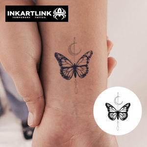 รอยสักกึ่งถาวร<span class=keywords><strong>ลาย</strong></span>ผีเสื้อ <span class=keywords><strong>พระจันทร์</strong></span>เสี้ยว รูปทรงเรขาคณิต กันน้ำ ติดทนนาน 2 สัปดาห์ ด้วยน้ำผลไม้ธรรมชาติ ขายส่ง - Product Image 2