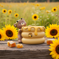 Roogo Belle Animal Ours Fruits Récolte Saison Résine Pot De Fleur pour La Maison Jardin pour Bureau Décor Enfant Succulent Bonsaï Présente