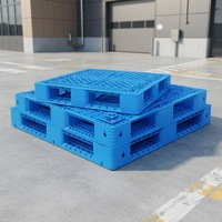 Nouvelle palette en plastique HDPE à six roulettes, à plateau ouvert, simple face, entrée 4 directions Euro, pour le stockage et la logistique