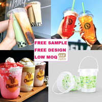 Gobelet en plastique PP IML personnalisé avec logo, écologique et recyclable, 22/24/32 oz, dégradé holographique, paillettes, grande capacité, pour boissons froides, thé glacé, soda