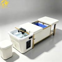 Table de massage moderne en acier inoxydable pour salon de coiffure, sans plomberie, réglable, durable, marque XS, réservoir d'eau 90L