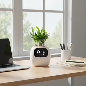 Robot Intelligente per la Cura delle Piante con <span class=keywords><strong>Emoji</strong></span>, Adorabile Compagno Vegetale con Interazione Gestuale Ricca, Regalo da Scrivania - Product Image 1