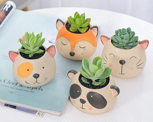 Pot succulent animal pour la décoration <span class=keywords><strong>de</strong></span> la maison et du jardin Forme céramique directe d'usine Mini animal mignon utilisé avec fleur/plante verte - Product Image 3
