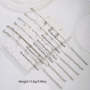 Ensemble de bracelets créatifs avec pendentif étoile et cœur pour femmes, bracelet <span class=keywords><strong>à</strong></span> perles géométriques tendance, bijoux de fête - Product Image 4