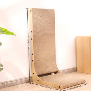 Griffoir mural vertical en carton ondulé blanc pour chat, résistant à l'usure et aux éclats, jouet pour chat - Product Image 1