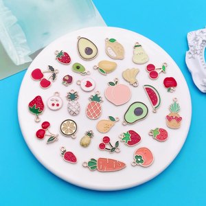 30 pcs/Sets Mixed Fruit Series Alliage Charms Cerise Fraise Pomme Pendentifs pour DIY Bracelet et Fabrication de Bijoux - Product Image 3