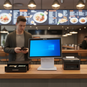 HBAPOS - Prix de gros - <span class=keywords><strong>Caisse</strong></span> <span class=keywords><strong>enregistreuse</strong></span> <span class=keywords><strong>tactile</strong></span> capacitive haute sensibilité de 15 pouces pour restaurant - Product Image 1
