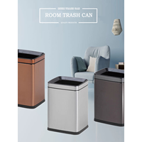 Poubelle moderne en acier inoxydable pour usage extérieur, capacité de 5 à 30 L, structure à ouverture supérieure, design carré pour la maison, le bureau ou la voiture