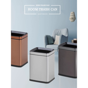 Cestino Moderno in Acciaio Inossidabile per Esterni, Capacità 5-30L, Struttura Aperta, Design Quadrato per Casa, Ufficio o Auto - Product Image 2