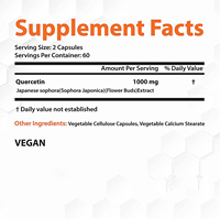 Produit libre Marque privée Extrait naturel de Sophora Japonica Complément alimentaire Vitamine 500mg Quercétine Capsules