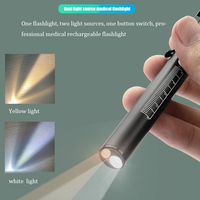 Type c charge stylo en acier inoxydable torche lumière médicale oreille gorge oeil nez examen rechargeable stylo lumière