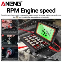 Multimètre numérique ANENG 623, 20000 comptes, True RMS, testeur automatique, pliable, mesure de l'angle de rotation, de la durée de contact et de la largeur d'impulsion pour la réparation automobile