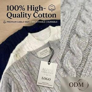 Maglione Classico da Uomo Personalizzato con LOGO, Pullover in Puro <span class=keywords><strong>Cotone</strong></span> a Maniche Lunghe, Stile Casual - Product Image 1