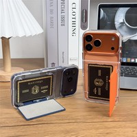 Étui de téléphone orange avec support et porte-cartes pour iPhone 17 PRO MAX