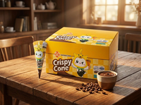 Ekspor Massal Biskuit Wafer Berbentuk Kerucut Renyah Isi Krim Cokelat Cone Es Krim Camilan Anak Harga Pabrik Grosir