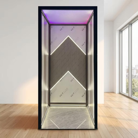 Cabine d'ascenseur personnalisée de luxe léger avec éclairage LED, économe en énergie et silencieuse pour villas, maisons et hôtels