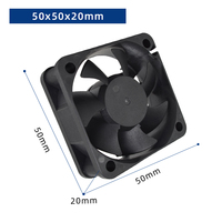 Ventilateur axial DC 5-12-24V 50x50x20mm à roulements à billes/hydrauliques, durée de vie de 70 000 heures, pales en plastique, ventilateur de refroidissement d'air, OEM ODM CE