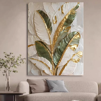 Décoration Murale 3D Toile Artisanale Nature Morte Cadre Aluminium Doré Revêtement Fait Main Peinture à l'Huile Minimaliste Décoration Murale Minimaliste