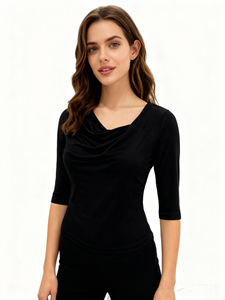 Da donna estiva lavorato a <span class=keywords><strong>maglia</strong></span> morbida di alta qualità con <span class=keywords><strong>grande</strong></span> risvolto a coste con collo a barca alla moda maniche a gomito elegante Pullover - Product Image 5