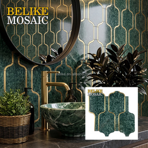Piastrelle da Parete in Marmo di Lusso a Forma di Lanterna, Design Arabesco Accorciolato con Finiture in Acciaio, per Sfondi Interni e Decorazioni - Product Image 6