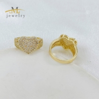 Bague en laiton plaqué or 14 carats JML avec zircon et diamant étincelant, motif cœur délicat pour femme, accessoires de mode en gros pour anniversaire
