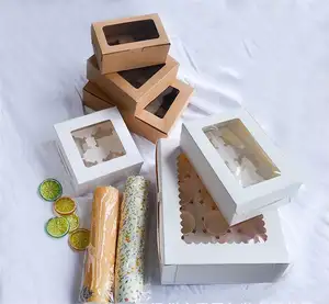 牛皮纸礼品盒零售便宜的光面纸盒食品带盖纸盒