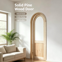 Porte intérieure en pin massif non fini avec cadre en bois pour chambre à coucher et rénovation de la maison